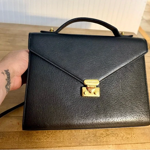 Valentino Garavani Black Leather Crossbody Shoulder Bag